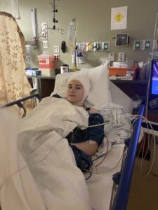 Matthew in recovery after RNS surgery